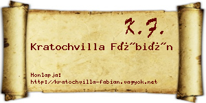 Kratochvilla Fábián névjegykártya